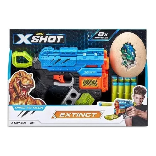 Pistola Lanza Dardos X-shot Dino Extinct X8 Dinosaurio