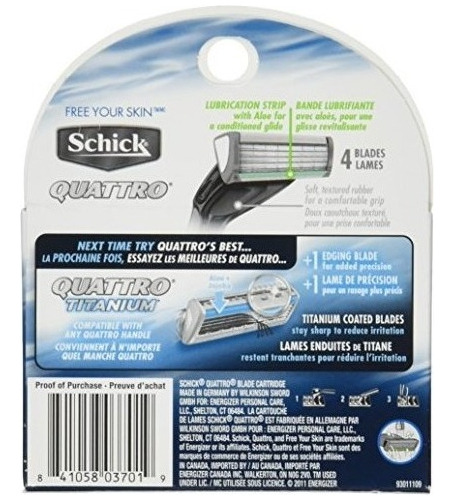 Schick Quattro Hoja De Afeitar De Recargas Para Los Hombres