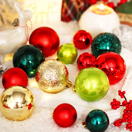 Juego De 40 Adornos Inastillables Para Árbol De Navidad