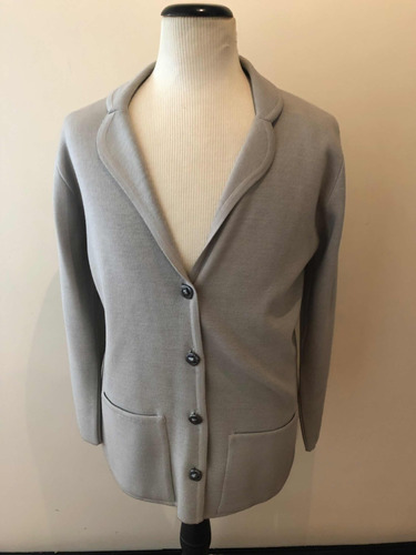 Saco Tipo Blazer De Lana Fina. Gris. Mujer. Talle 2