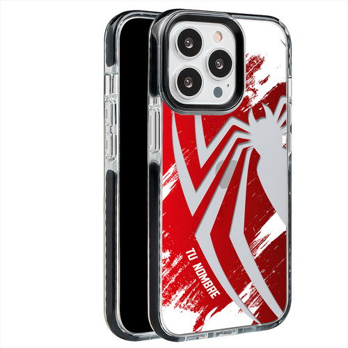 Funda Para iPhone Spiderman Logo Nombre Personalizada