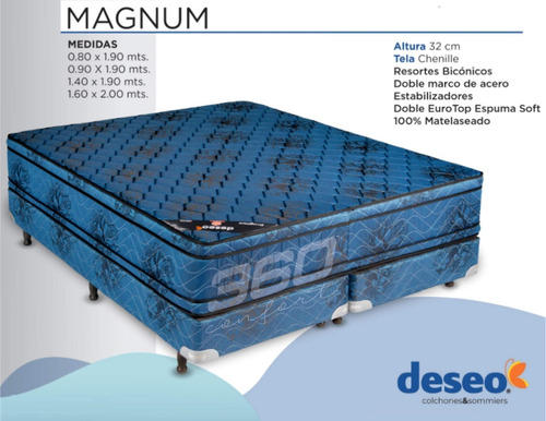 Sommier Deseo Magnum - 1 Una Plaza 90x190x32 Ccc