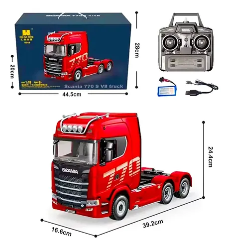 Caminhão 6x4 Scania 770s De Controle Remoto Huina 1501 1:18