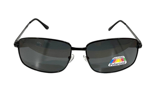 Anteojos de sol polarizados Rise In Fashion Matrix, color negro con marco de metal, varilla de metal