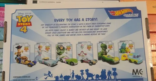 Set 6 Carros Hot Wheels Personajes Toy Story 4 Collector Set