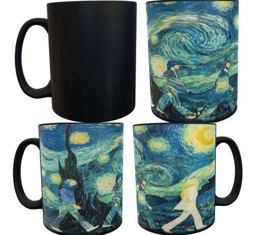 The Beatles Noche Estrellada Van Gogh Cuadro Taza Magica