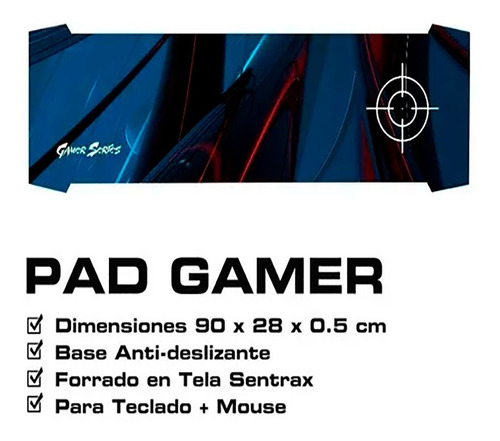 Imagen 4 de 5 de Mouse Pad Gamer Gigante Xxl 90x28cm. Para Mouse Y Teclado
