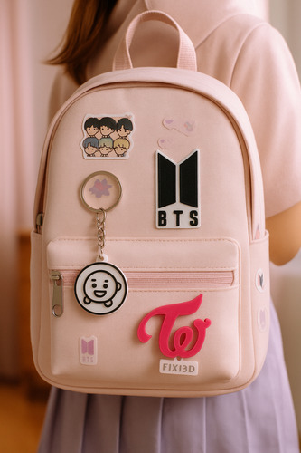 Pack Llaveros Bt21 Bts Kpop Merch 3d Fan Art Impresión Pla Blanco Y Negro