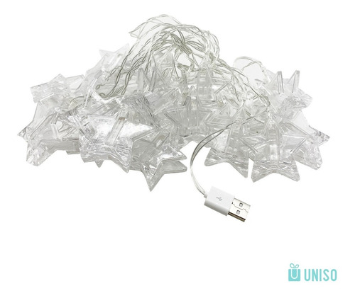 Imagem 3 de 3 de Prendedor Clipe Estrela Led P/ 20 Fotos 4m Usb