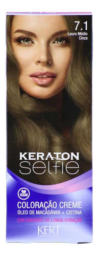 Tinta Para Cabelo 7.1 Louro Médio Cinza Keraton Kert 7.1 Louro Médio Cinza