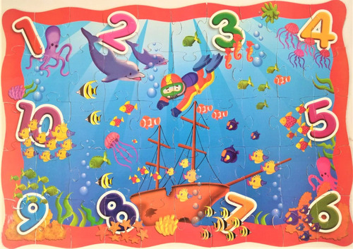 Rompecabezas Numérico Del Mar - Material Didáctico