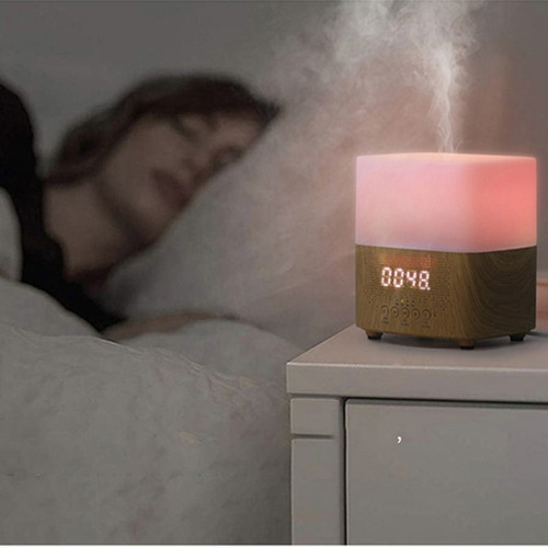 Imagen 3 de 5 de Difusor De Aromas Ultrasónico Cornetas Reloj Humidificador