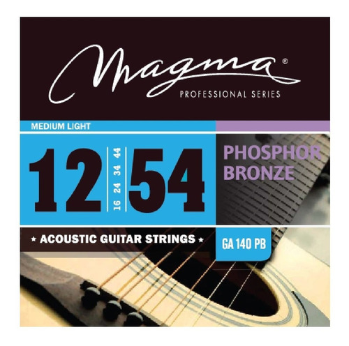 Encordado Guitarra Acustica 012 Phospor Bronce Magma Ga140pb