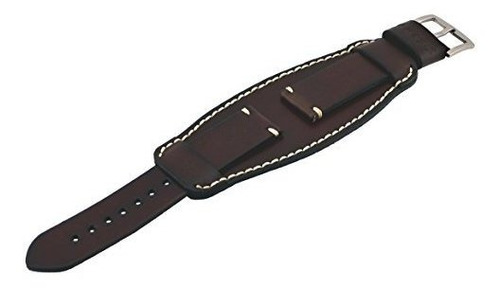 #hm-b 24mm Lug Width Brown Leather Watch Band With Cuff