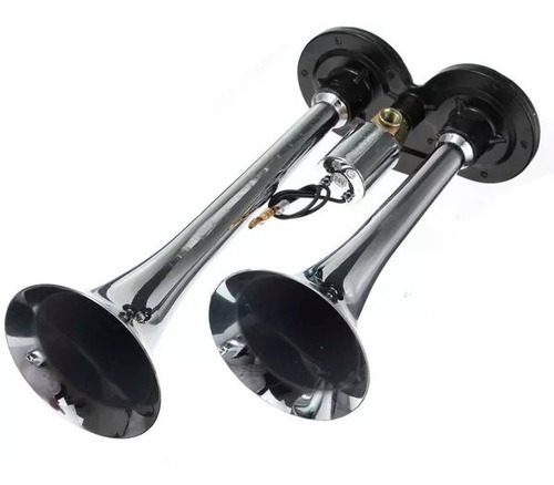 Imagen 3 de 7 de Bocina Doble Aire Cromada Camion Aeroelectrica 24v Universal