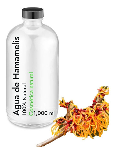Agua De Hamamelis 100% Natural Tónico Facial (hidrolato) 1 L