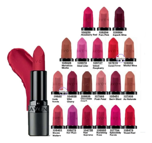 Labial Ultra Mate Y Mate Efecto Seda Avon Con Fps 15 Color Velve raspberry