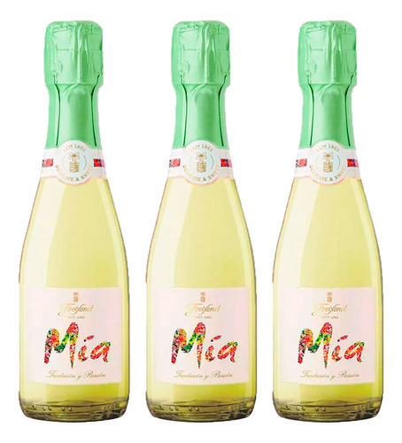 Vino Blanco Espumante Fresh Crisp Mini Mía 200ml 3 Unidades