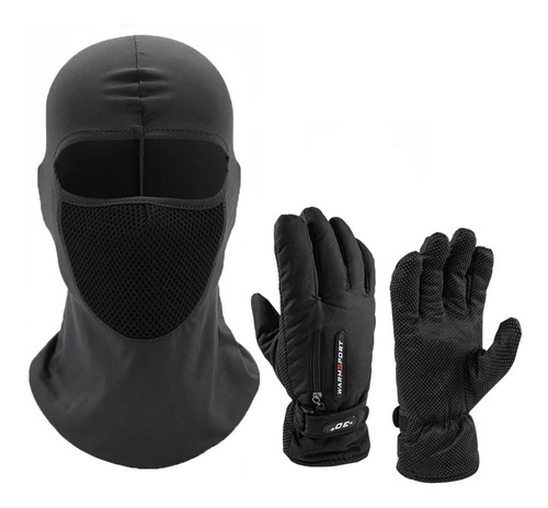  Combo Guantes Impermeables + Balaclava Licrado Moto Bici