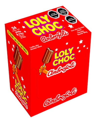 Paletas De Chocolate Loly Choc 24 Unidades 