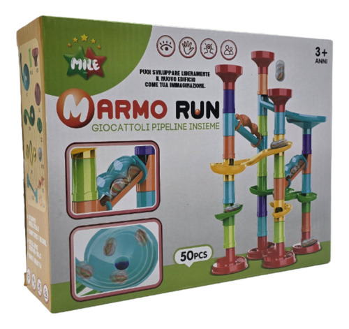 Circuito De Bolitas Completo Armable 50 Pieza Puzzle Tobogan