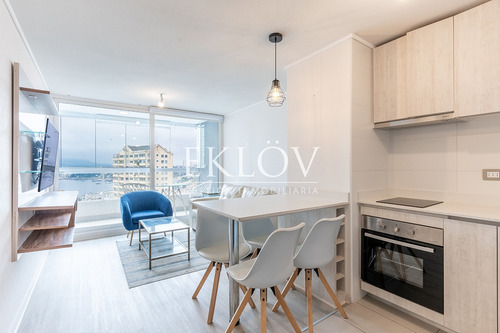 Depto Semi Nuevo En Costa De Montemar, 2d/1b, Vista Al Mar