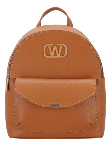 Mochila Westies Hbstealthwe Para Mujer Color Café Diseño de la tela Liso