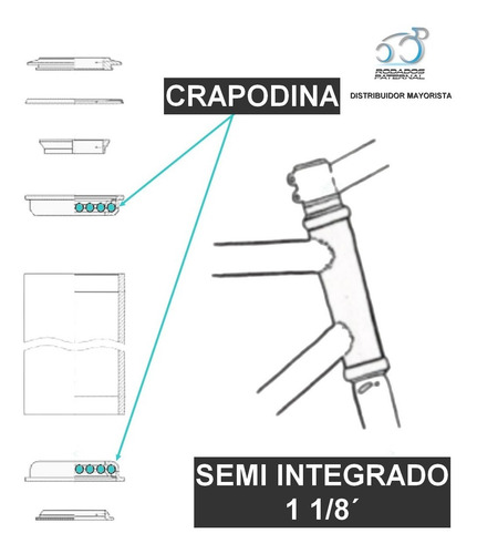Imagen 3 de 7 de Crapodina Grapodina Direccion Bicicleta 1 1/8 Pulgada