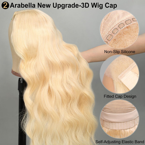 Peluca V Glueless #613 De Color Rubio Body Wave Para Amiga P