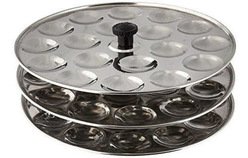 Tabakh Mis-103 3-rack De Acero Inoxidable Mini Idli Stand.