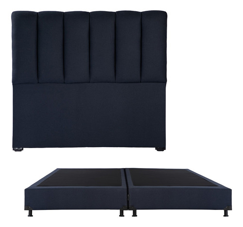Cabecera King Size Dicasa Kami Azul + Box Dicasa Orly
