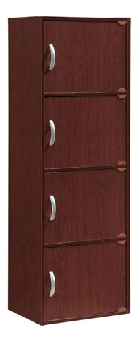 Mueble Librero De 4 Estantes  Import, Caoba