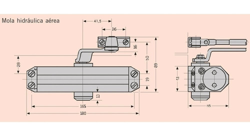 Imagen 3 de 7 de Cierrapuertas Hidraulico Dorma Ma-200/3 Plata P/0.95m/40 Kg