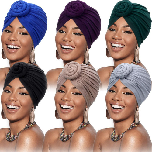 Satinior 6 Piezas Mujer Turbante Africano Nudo Flor Gorro