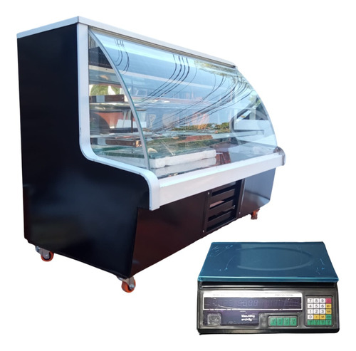 Meson Vitrina Pastelera Refrigerada 1 Metro  + Balanza 40 Kg