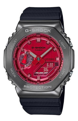 Reloj G-shock Gm-2100b-4a Resina/acero Hombre Gris Color De La Correa Negro