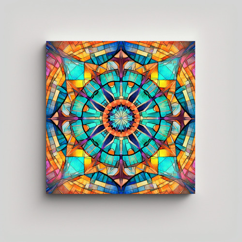 40x40cm Cuadro Decorativo Kaleidoscopio Bastidor Madera