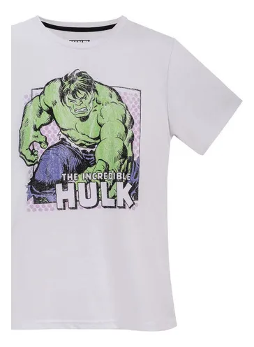 Polera Niño El Increible Hulk Blanco Marvel
