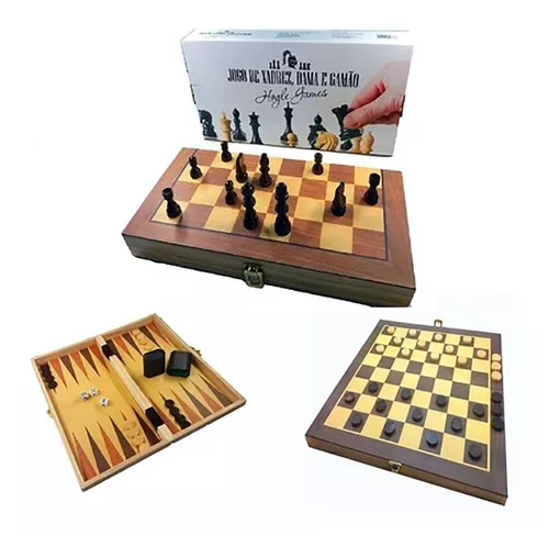 Jogo de xadrez e dama - peças tipo madrepérola 150907
