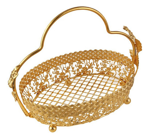 Cesta De Fruta De Metal Con Asa Para Decoración De Fiestas
