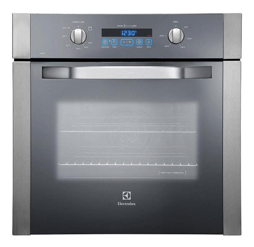 Forno de embutir à gás com grill elétrico Electrolux Blue Touch OG8DX 73L inox 220V