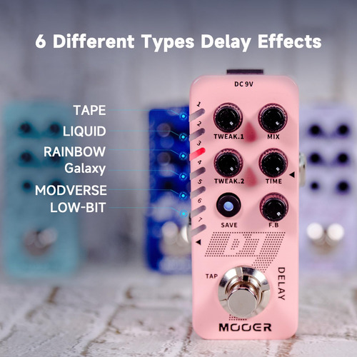 Mooer Pedal De Guitarra D7 Delay Con Looper 150s