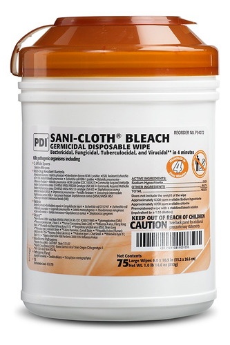 Toallas Desinfectantes Sani-cloth Bleach Caja 12pz