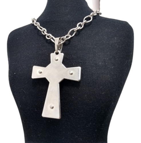 Imagem 3 de 6 de Corrente Com Pingente Cruz Cordão Aço Inoxidável 316 L Colar