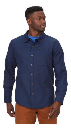 Camisa Hombre Marmot Manga Larga Fairfax Flannel Azul