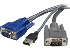 Cable Usb Vga Ultra Delgado 2 En 1 Startech Svusbvga6 Kvm 