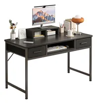 Comprar escritorio minimalista con plegable cajones, mesa de trabajo escritorios para oficina,puede móvil soporte pc escritorio para computadora,escritorio negro Con Bandeja deslizante escritorios modernos