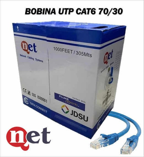 Bobina De Cable Utp Cat 6 305 Metros Internet Cctv Redes