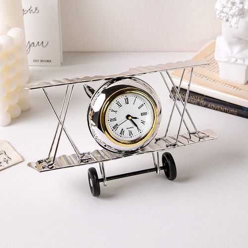 Reloj Despertador Modelo Avión Para Decoración De Escritorio