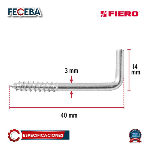 Alcayata Roscada 18 X 50 Fiero 44986
